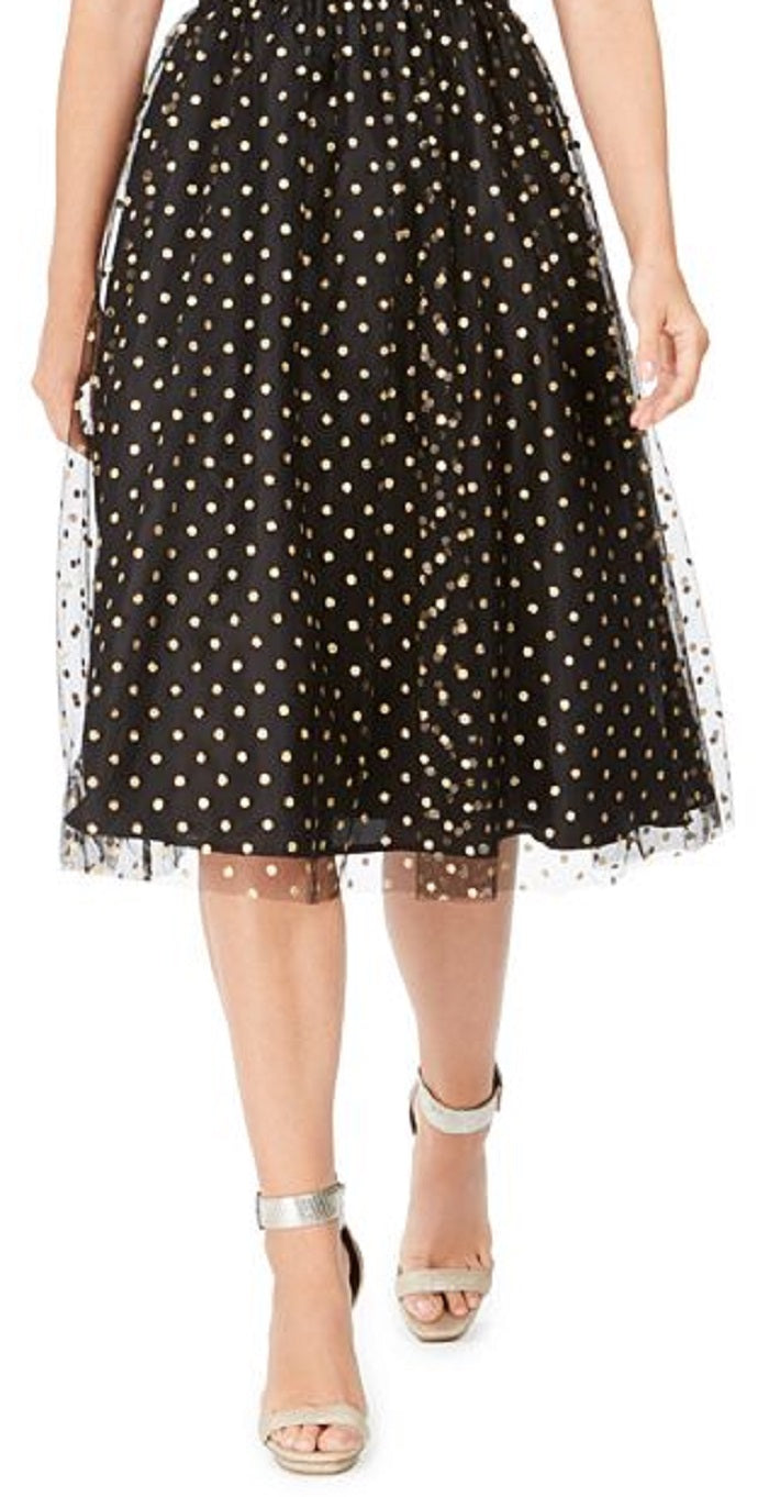 Vestido Calvin Klein Feminino Flare com Botões Clip-Dot Preto Tamanho 14