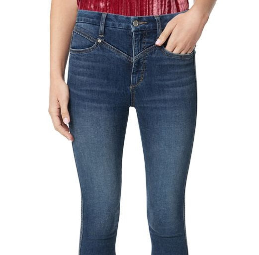 Calça jeans skinny feminina Joe's Jeans com frente em V, azul, tamanho 29
