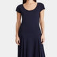 Vestido longo camiseta gola U feminino Ralph Lauren azul tamanho X-S