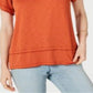 Blusa feminina com mangas bufantes e camadas Style &amp; Co, laranja, tamanho médio