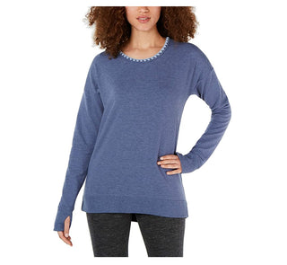 Ideology Women's Yoga Fitness Pullover Top Blue Size M