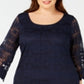 Vestido ilusão de crochê feminino Alfani azul tamanho 3X