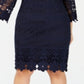 Vestido ilusão de crochê feminino Alfani azul tamanho 3X