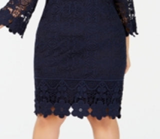 Vestido ilusão de crochê feminino Alfani azul tamanho 3X