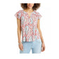 Blusa estampada feminina Style &amp; Co, branca, tamanho XS
