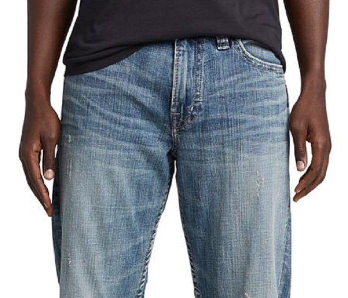 Calça jeans masculina Hunter Athletic Fit Tapered da Silver Jeans Co., azul, tamanho 36x32