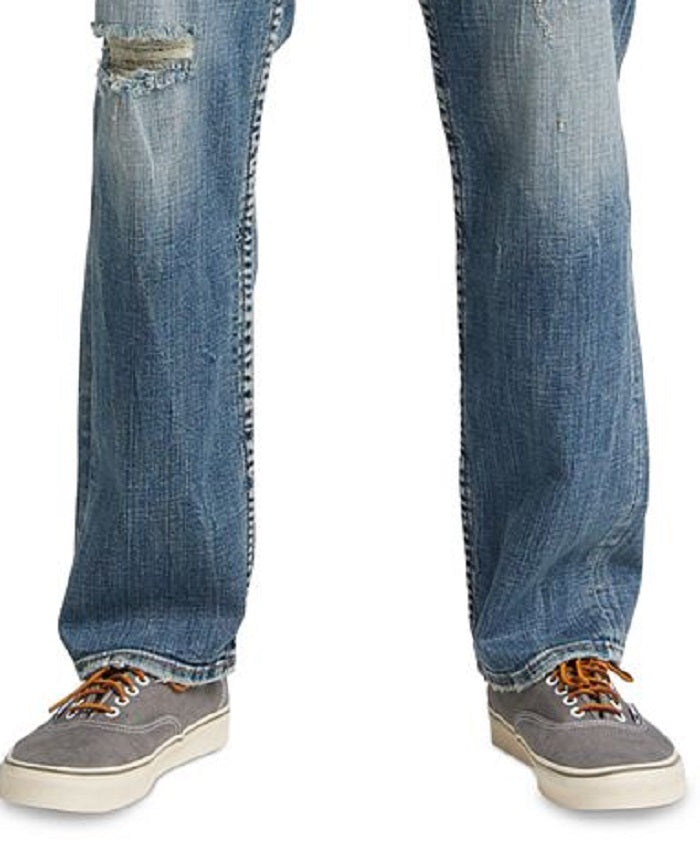 Calça jeans masculina Hunter Athletic Fit Tapered da Silver Jeans Co., azul, tamanho 36x32