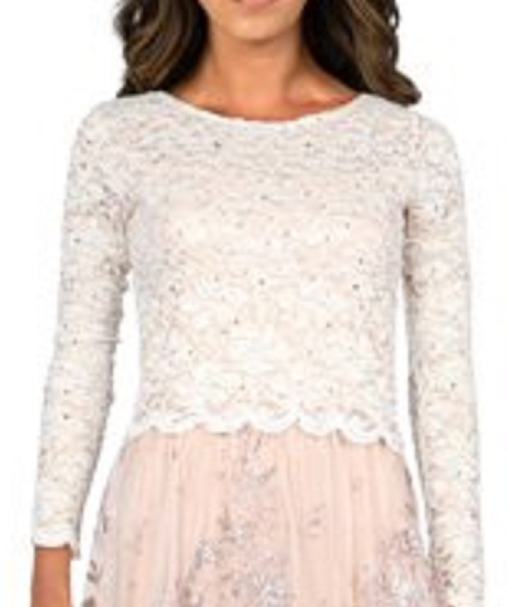 Vestido de festa e coquetel de renda Jump feminino, 2 peças, marrom, tamanho 1/2