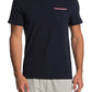Camiseta Lacoste Masculina de Malha com Bolso Azul Tamanho P