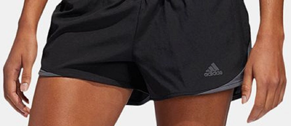Shorts de treino Adidas Run It Climalite feminino, preto, tamanho LX3"