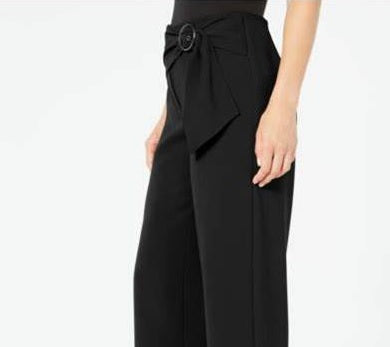 Calça feminina Alfani com cinto para usar no trabalho, preta, tamanho 16W