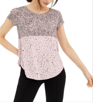 Camiseta feminina estampada Alfani rosa tamanho médio