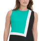 Blusa Calvin Klein Feminina Colorblock Sem Mangas com Decote em V Verde Tamanho X-G