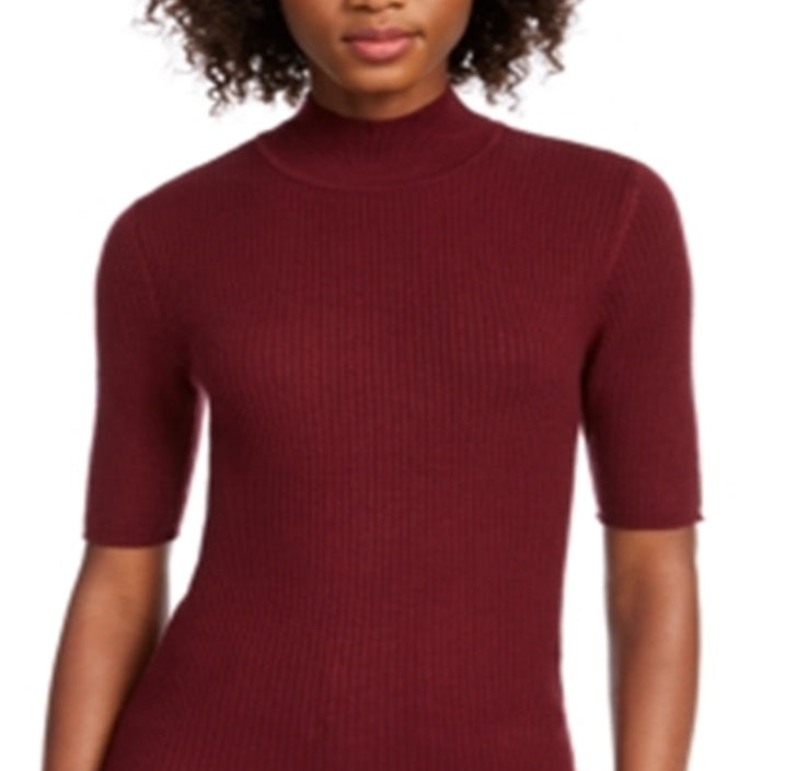Blusa feminina com decote careca canelado Maison Jules, vermelha, tamanho G