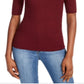 Blusa feminina com decote careca canelado Maison Jules, vermelha, tamanho G