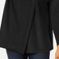 Suéter feminino JM Collection com gola alta e capuz, preto, tamanho médio