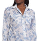 Ralph Lauren Feminino Courtenay Botão Down Top Azul Tamanho Grande