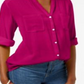 Camisa utilitária feminina Charter Club Petite com decote dividido, rosa, tamanho Petite XL