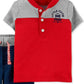 Conjunto de camiseta e calça jogger Henley Carter's Infant Boy's Vermelho Tamanho Recém-nascido