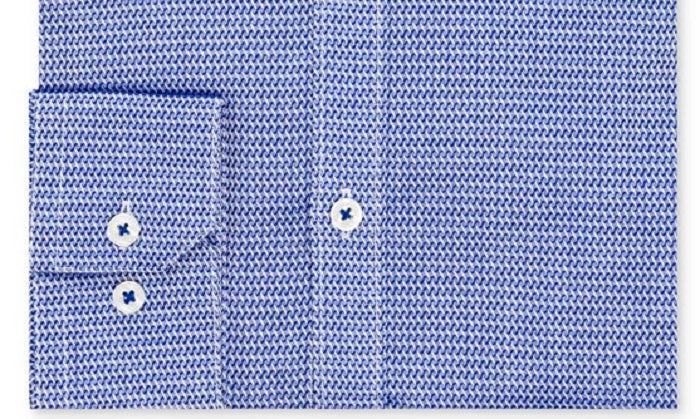 Camisa social masculina Ryan Seacrest Distinction Ultimate Slim Fit, sem passar a ferro, com estampa elástica, tamanho G, azul