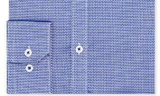 Camisa social masculina Ryan Seacrest Distinction Ultimate Slim Fit, sem passar a ferro, com estampa elástica, tamanho G, azul