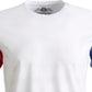 Camiseta masculina American Rag com estampa de estrelas e blocos de cores, branca, tamanho médio