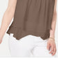 Estilo &amp; Co Feminino Renda Acabamento Swing Shell Marrom Tamanho Grande
