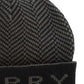 Perry Ellis Gorro Masculino Jacquard Espinha de Peixe Preto Tamanho Regular