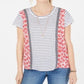 Blusa feminina estampada de manga curta estilo &amp; co vermelha tamanho extragrande