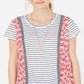 Blusa feminina estampada de manga curta estilo &amp; co vermelha tamanho extragrande