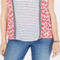 Blusa feminina estampada de manga curta estilo &amp; co vermelha tamanho extragrande