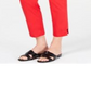 Calça feminina Jm Collection Petite Tummy-Control com tornozelo, vermelha, tamanho pequeno grande