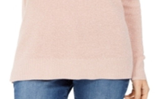 Suéter feminino de lurex com decote em V, rosa, tamanho extrapequeno, Charter Club