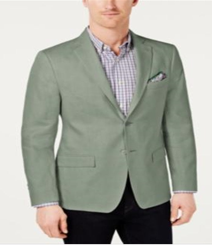Ralph Lauren Masculino Classic Fit Ultra Flex Solid Linen Sport Coat Verde Tamanho 38