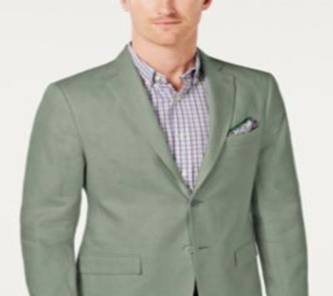 Ralph Lauren Masculino Classic Fit Ultra Flex Solid Linen Sport Coat Verde Tamanho 38