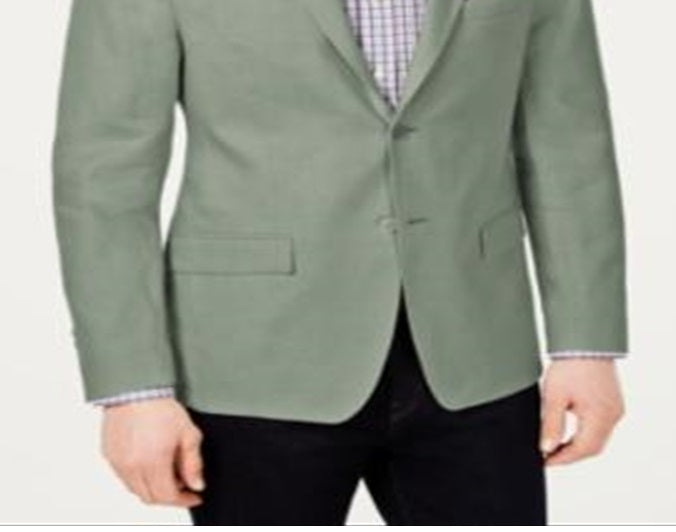 Ralph Lauren Masculino Classic Fit Ultra Flex Solid Linen Sport Coat Verde Tamanho 38