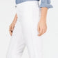 Calça jeans feminina Charter Club Lexington reta com listras trançadas, branca, tamanho 8