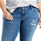 Calça jeans skinny Levi's Plus 711 Denim Destroyed feminina, azul, tamanho 22W