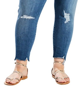 Calça jeans skinny Levi's Plus 711 Denim Destroyed feminina, azul, tamanho 22W