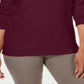 Karen Scott Top de algodão com cadarço feminino, vermelho, tamanho médio