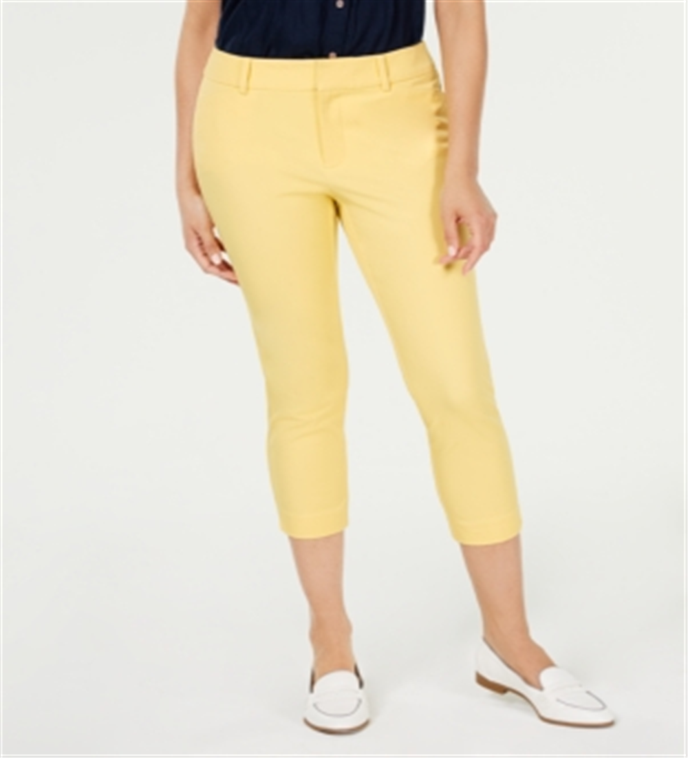 Calça curta Charter Club Newport Tummy-Control Citron Aura Yellow Tamanho 8