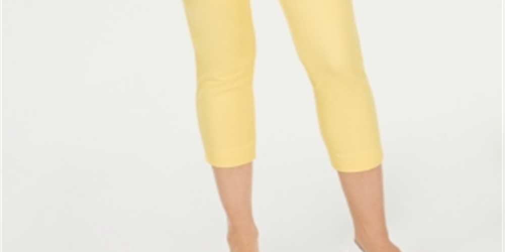 Calça curta Charter Club Newport Tummy-Control Citron Aura Yellow Tamanho 8