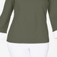Blusa feminina Karen Scott de algodão com camadas, verde, tamanho M