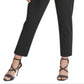 Calça feminina DKNY com cinto, zíper e bolsos, preta, tamanho 16
