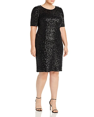 Vestido de coquetel Adrianna Papell Plus com lantejoulas, preto, tamanho 22