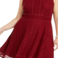Vestido feminino plus size com renda evasê, vermelho, tamanho 3X