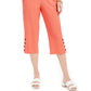 Calça Capri Crinkle Feminina JM Collection Laranja Tamanho X-G
