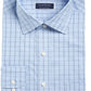 Camisa social masculina Club Room com estampa de janela xadrez e gola pontiaguda, ajuste clássico, elástica, azul, 34x35