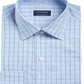 Camisa social masculina Club Room com estampa de janela xadrez e gola pontiaguda, ajuste clássico, elástica, azul, 34x35