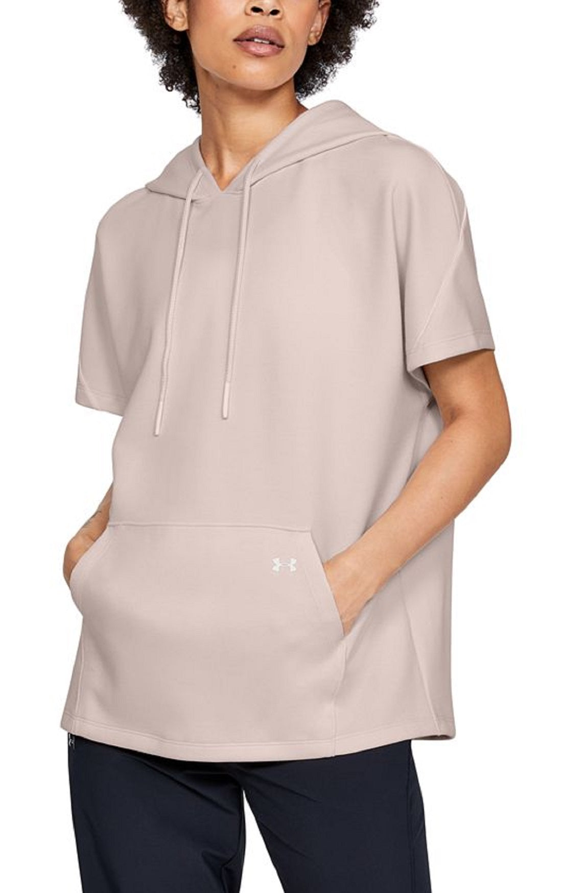Under Armour Apex Double Knit com capuz feminino - rosa, tamanho grande